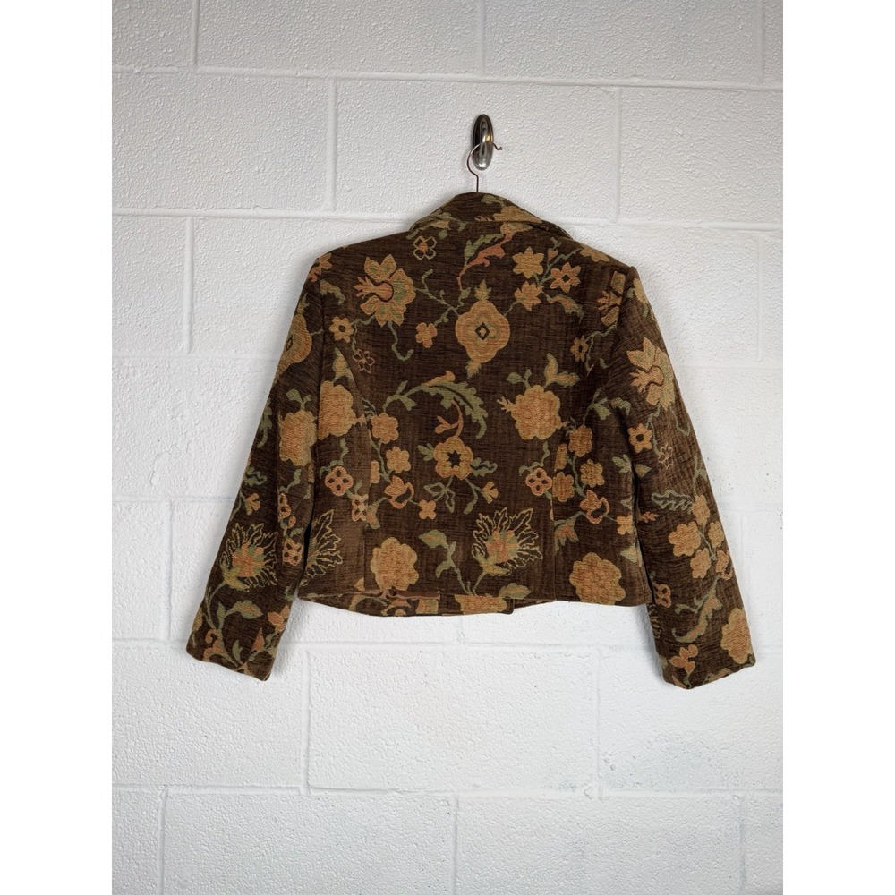 Vtg Painted Pony Floral Tapestry Cropped Jacket M Cottagecore USA 90s - Picture 4 of 8